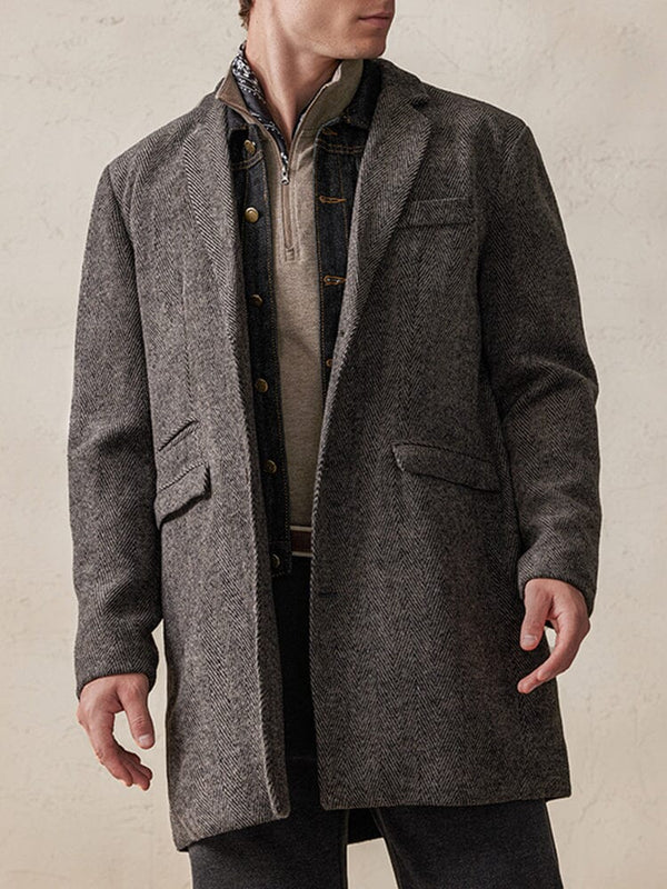 Vintage Herringbone Tweed Coat