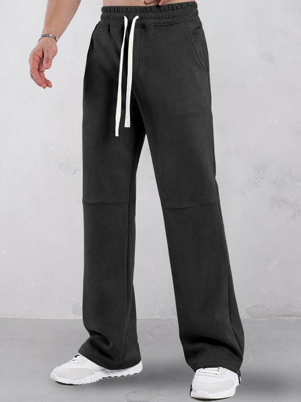 Casual Straight Leg Suede Pants